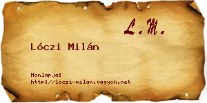 Lóczi Milán névjegykártya